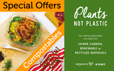 Moving to compostable catering disposables means that food and packaging waste can be recycled.